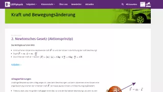 Unterrichtsbaustein: 2. Newtonsches Gesetz Aktionsprinzip