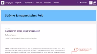Unterrichtsbaustein: Kalibrieren eines Elektromagneten