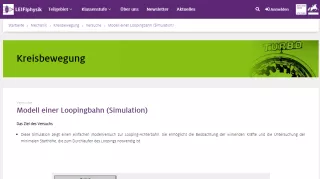 Simulation: Modell einer Loopingbahn (Simulation)