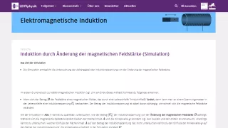 Simulation: Induktion durch Änderung der magnetischen Feldstärke (Simulation)