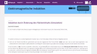 Simulation: Induktion durch Änderung des Flächeninhalts Simulation