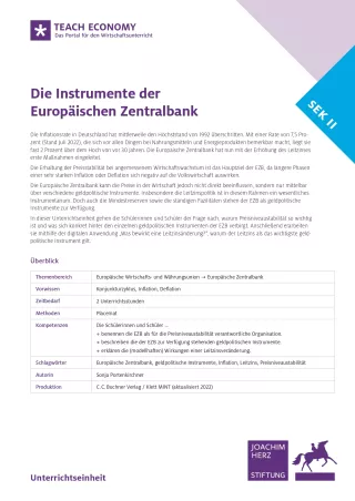 Unterrichtsbaustein: Die Instrumente der Europäischen Zentralbank