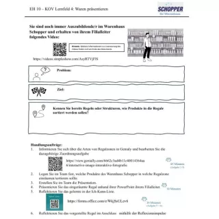 Lernkontrolle: Lernsituation – Warenplatzierung und Regalzonen