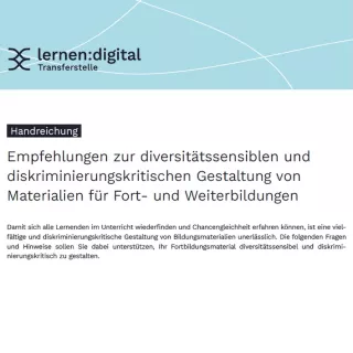 Handreichung: Empfehlungen zur diversitätssensiblen und diskriminierungskritischen Gestaltung von Materialien für Fort- und Weiterbildungen
