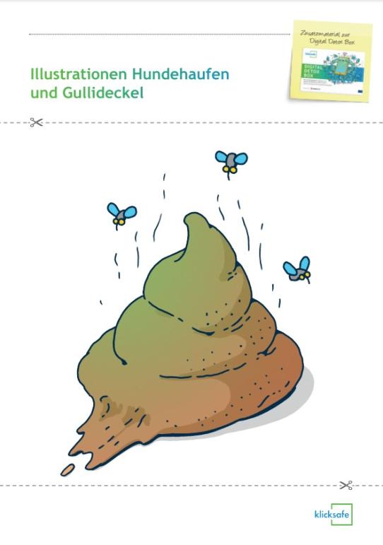 Illustrationen Hundehaufen und Gullideckel