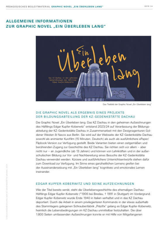 Graphic Novel „Ein Überleben lang“ | Begleitmaterial | Allgemeine Informationen und Konzeption