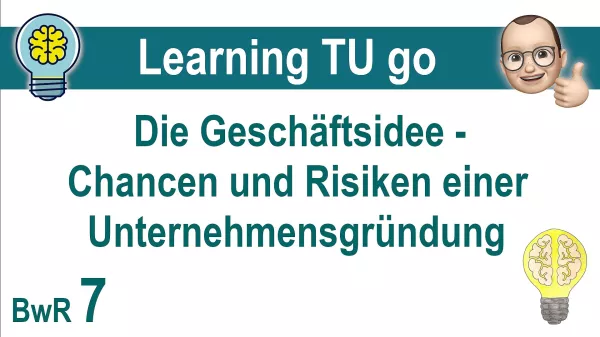 Video: Geschäftsidee - Chancen und Risiken einer Unternehmensgründung