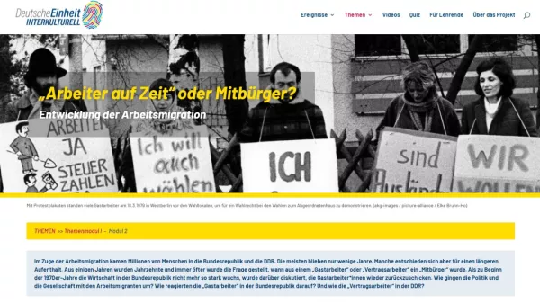 Unterrichtsbaustein: Entwicklung der Arbeitsmigration