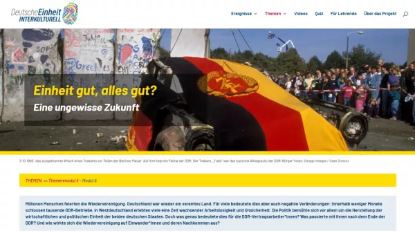 Unterrichtsbaustein: Einheit gut, alles gut?