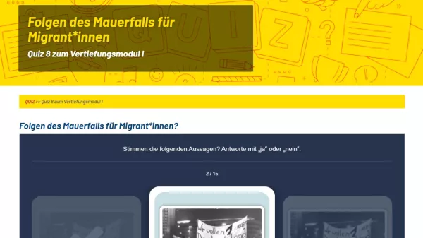Unterrichtsbaustein: Quiz: Folgen des Mauerfalls für Migrant*innen