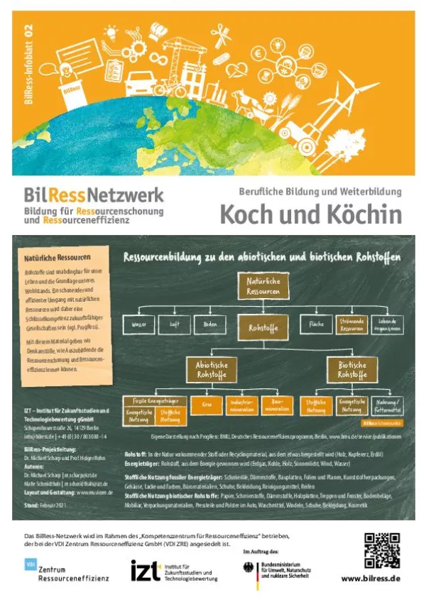 Arbeitsblatt: Informationsblatt "Koch und Köchin"
