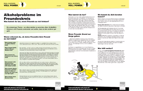 Text: Infoblatt: Alkoholprobleme im Freundeskreis