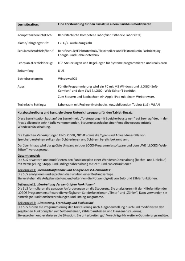 Unterrichtsbaustein: Eine Torsteuerung modifizieren (ZIP-Datei)