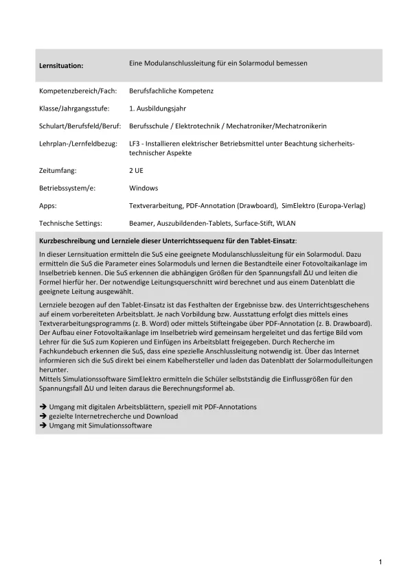 Unterrichtsbaustein: Modulanschlussleitung (ZIP-Datei)