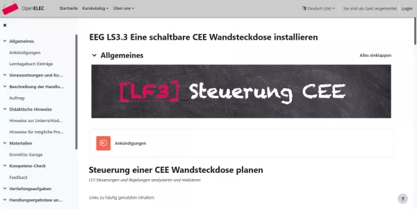 Unterrichtsplanung: Eine schaltbare CEE-Steckdose installieren