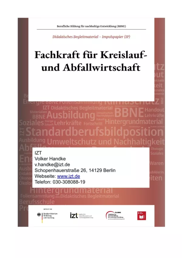 Unterrichtsbaustein: BBNE für Fachkräfte für Kreislauf- und Abfallwirtschaft - Impulspapier