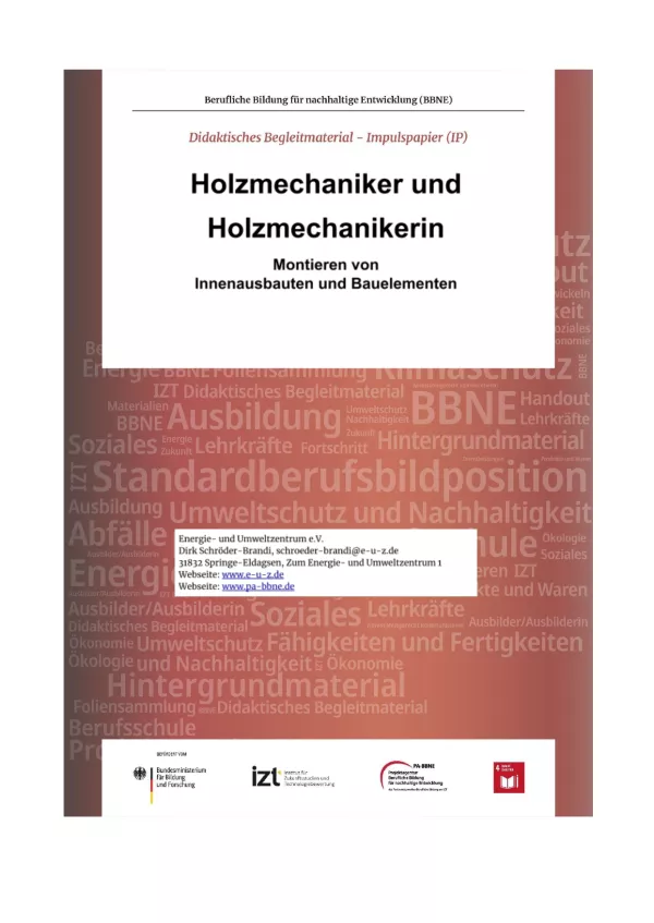 Unterrichtsbaustein: BBNE für Holzmechaniker/innen - Montieren von Innenausbauten und Bauelementen - Impulspapier