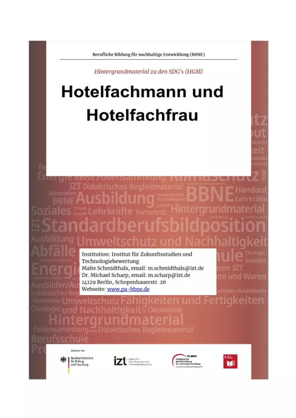 Unterrichtsbaustein: BBNE für Hotelfachleute - Hintergrundmaterial