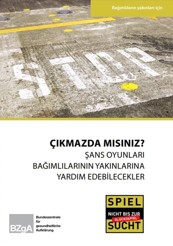 Broschuere: Nichts geht mehr? - Was Angehörigen von Glücksspielsüchtigen helfen kann (Türkisch)