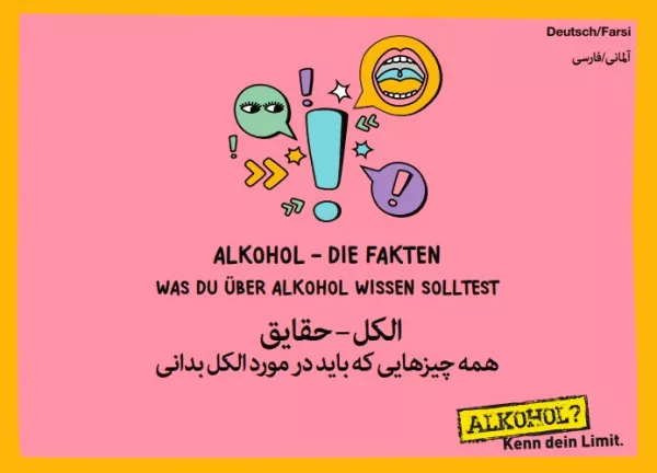 Broschuere: Alkohol? Kenn Dein Limit - Die Fakten (Deutsch / Farsi)