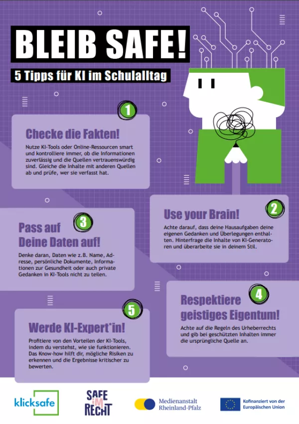 Text: Bleib safe! 5 Tipps für KI im Schulalltag