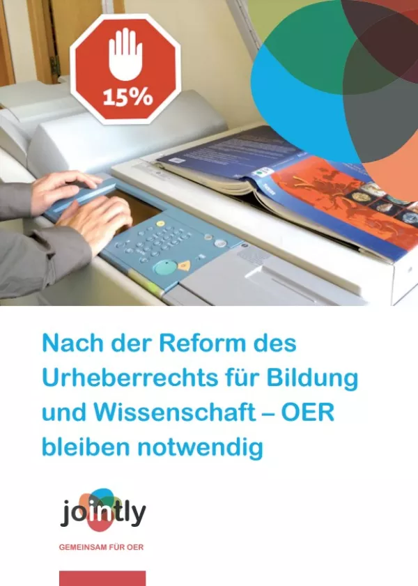 Broschuere: Heft 7: Nach der Reform des Urheberrechts für Bildung und Wissenschaft – OER bleiben notwendig