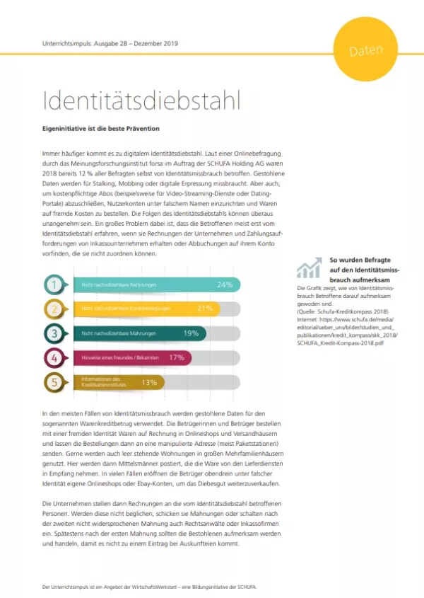 Unterrichtsbaustein: Unterrichtsimpuls: Identitätsdiebstahl