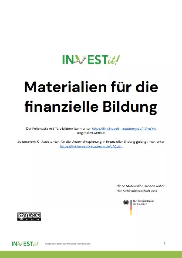Unterrichtsplanung: Materialienkoffer: Materialien für die Finanzielle Bildung