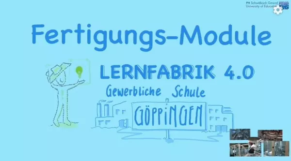 Video: Fertigungsmodule CNC-Fräsen und Roboter-Montagezelle in der Lernfabrik