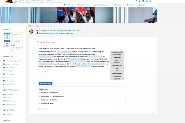 Interaktion: Die Cornell-Methode - Interaktive Lerneinheit