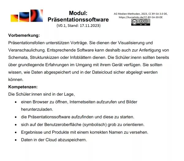 Unterrichtsplanung: Modul "Präsentationssoftware" - Unterrichtsverlauf