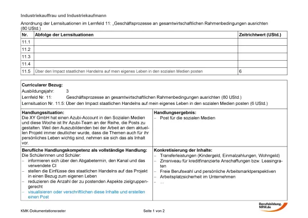 Unterrichtsplanung: Geschäftsprozesse an gesamtwirtschaftlichen Rahmenbedingungen ausrichten: Über den Impact staatlichen Handelns posten