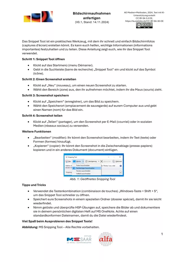 Text: Bildschirmaufnahmen anfertigen (deutsche Version)