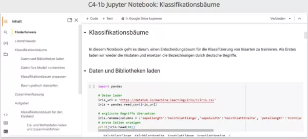 Sonstiges: C4-1 Jupyter Notebook: Klassifikationsbäume mit sklearn (Klassifikationsbäume, Teil 1)