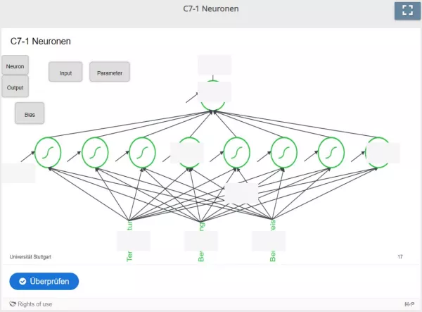 Lernspiel: C7-1 Drag and Drop: Neuronales Netz (Quiz zum Video)