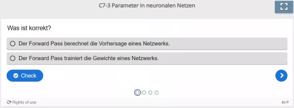 Lernspiel: C7-3 Question Set: Forward Pass (Quiz zum Video)