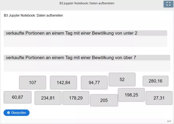 Lernspiel: B3 Drag and Drop: Daten aufbereiten (Mit zusammengeführten Daten arbeiten - Teil 2) (Quiz zum Jupyter Notebook)