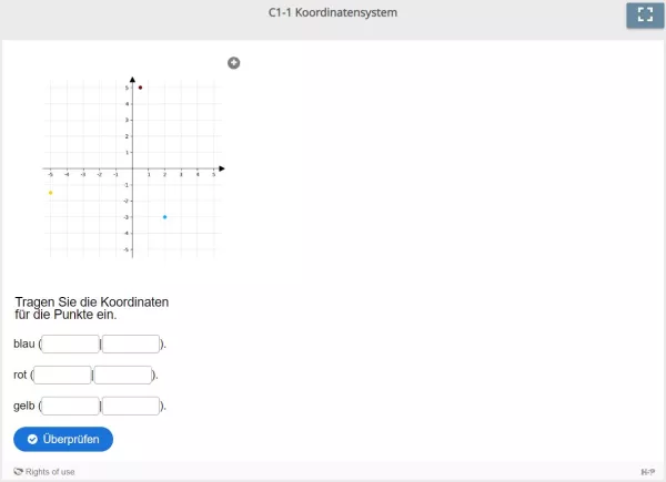 Lernspiel: C1-1 Fill in the Blanks: Finden Sie die Koordinaten (Quiz zum Video)