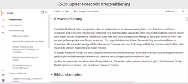 Sonstiges: C5-3 Jupyter Notebook: Kreuzvalidierung