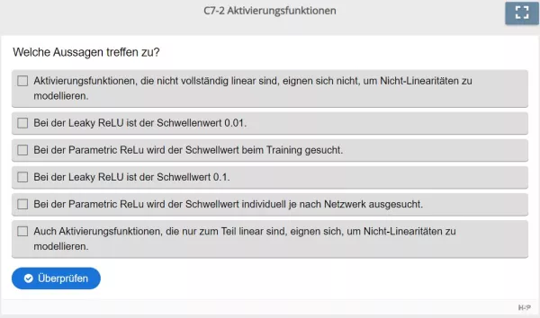 Lernspiel: C7-2 Multiple Choice: ReLU-Aktivierung (Quiz zum Video)