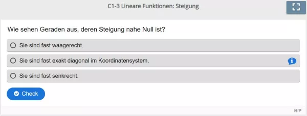 Lernspiel: C1-3 Multiple Choice: Wann wird die Steigung nahe Null? (Quiz zum Video)