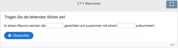 Lernspiel: C7-1 Fill in the Blanks: Neuron (Quiz zum Video)