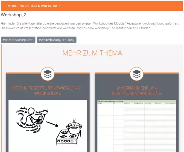 Unterrichtsbaustein: Modul „Rezepturentwicklung“ Workshop 2