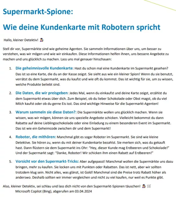 Unterrichtsbaustein: Supermarkt-Spione: Wie deine Kundenkarte mit Robotern spricht