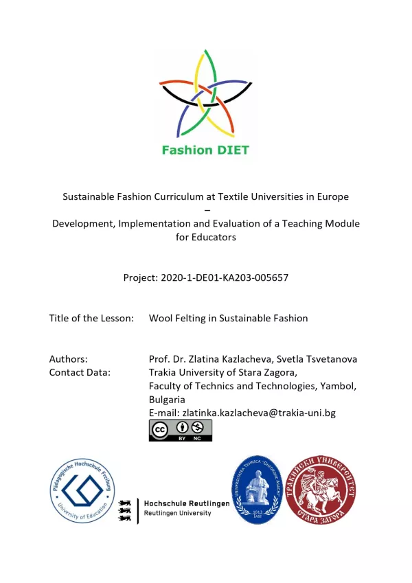 Unterrichtsbaustein: Fashion DIET: Wool Felting in Sustainable Fashion (DOCX)