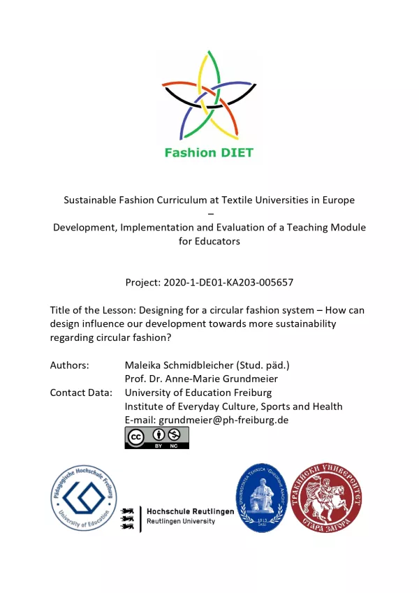 Unterrichtsbaustein: Fashion DIET: Designing for a circular fashion system (PDF)