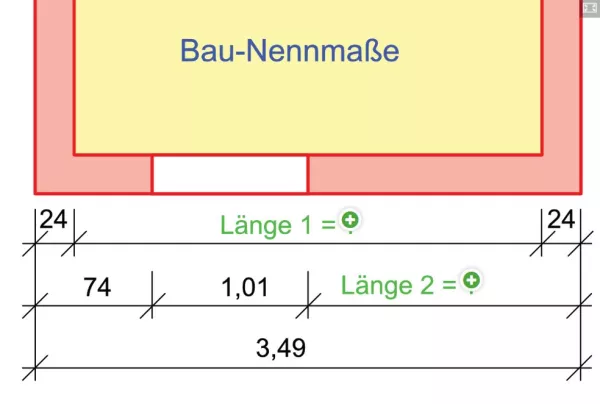 Interaktion: Bau-Nennmaß Übung 1