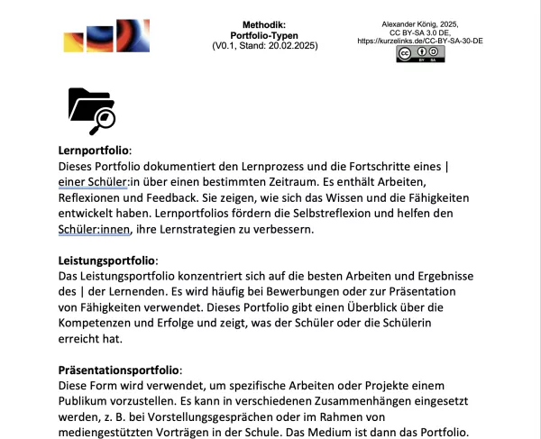 Text: Portfolio-Typen - Infotext