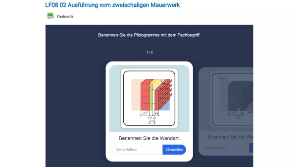 Interaktion: Ausführung vom zweischaligen Mauerwerk - Übung 1