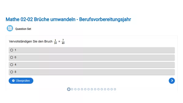 Interaktion: Brüche umwandeln - Berufsvorbereitungsjahr